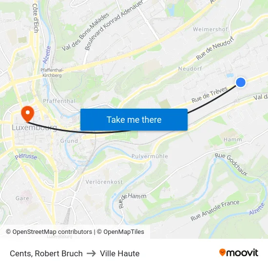 Cents, Robert Bruch to Ville Haute map