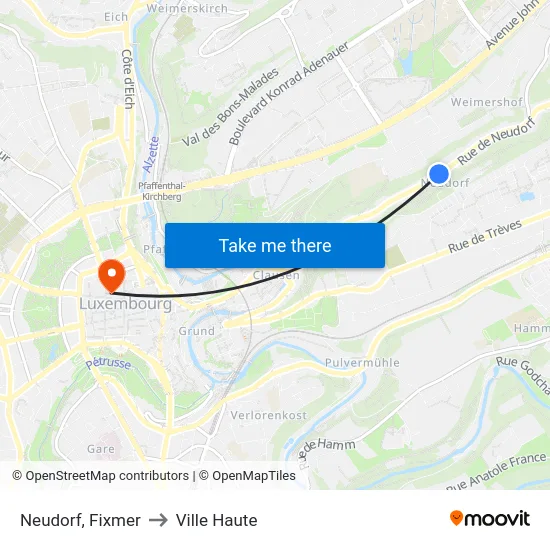 Neudorf, Fixmer to Ville Haute map
