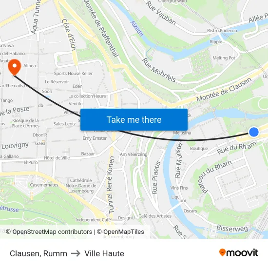 Clausen, Rumm to Ville Haute map