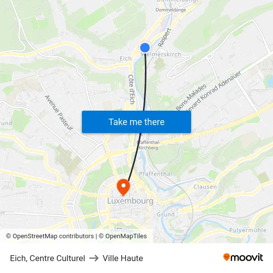 Eich, Centre Culturel to Ville Haute map