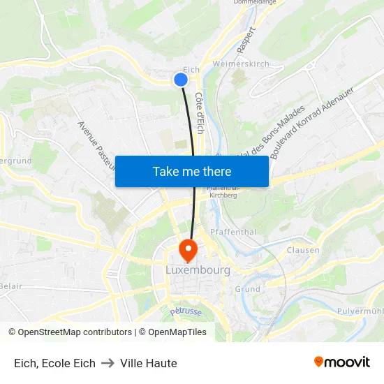 Eich, Ecole Eich to Ville Haute map