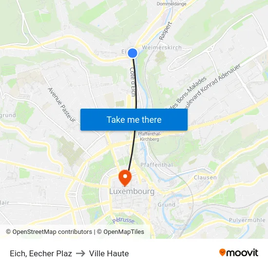 Eich, Eecher Plaz to Ville Haute map