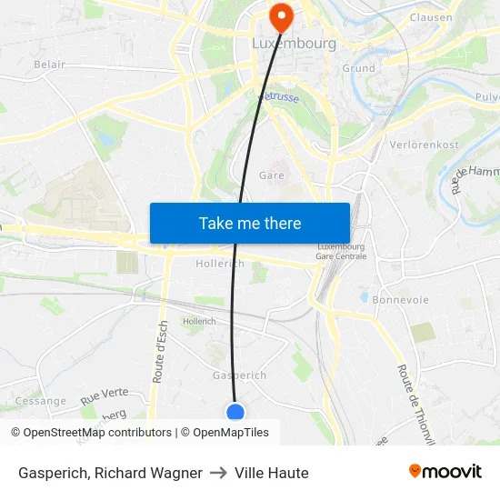 Gasperich, Richard Wagner to Ville Haute map