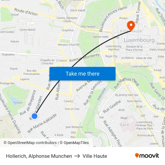 Hollerich, Alphonse Munchen to Ville Haute map