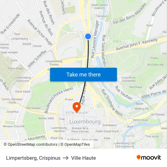 Limpertsberg, Crispinus to Ville Haute map