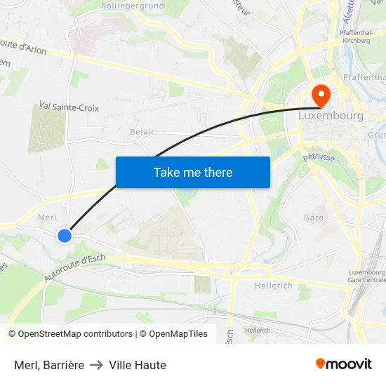 Merl, Barrière to Ville Haute map