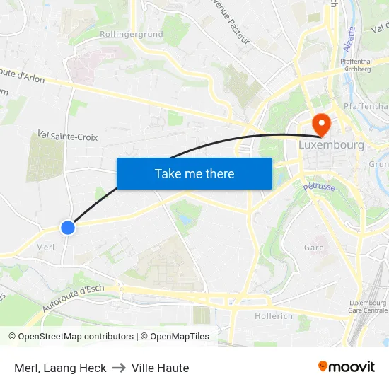 Merl, Laang Heck to Ville Haute map