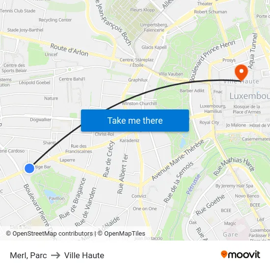 Merl, Parc to Ville Haute map