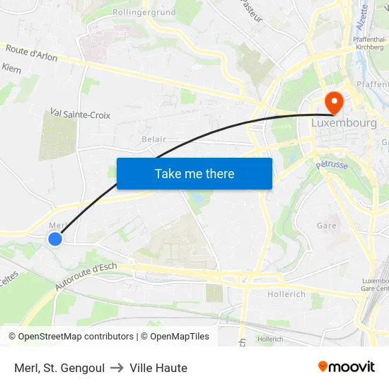Merl, St. Gengoul to Ville Haute map