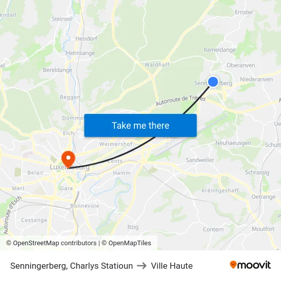 Senningerberg, Charlys Statioun to Ville Haute map