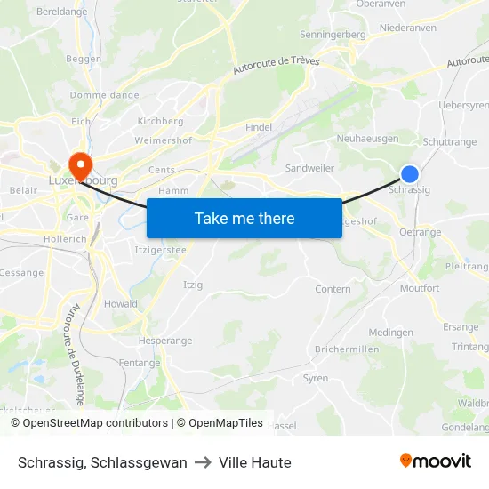 Schrassig, Schlassgewan to Ville Haute map