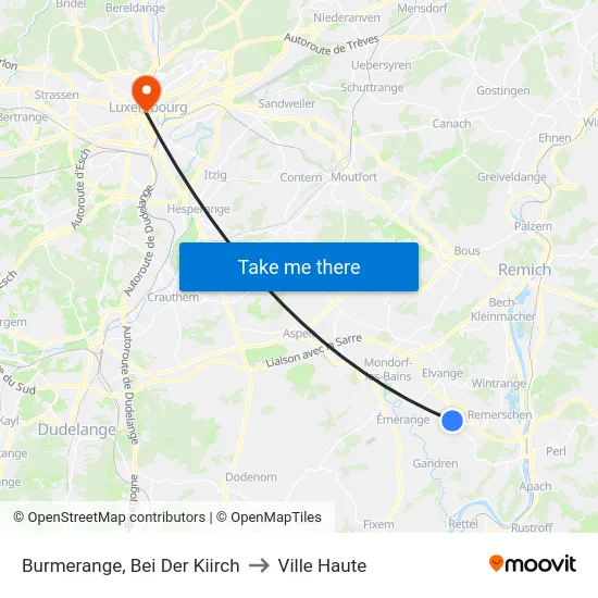 Burmerange, Bei Der Kiirch to Ville Haute map