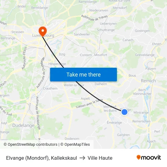 Elvange (Mondorf), Kallekskaul to Ville Haute map