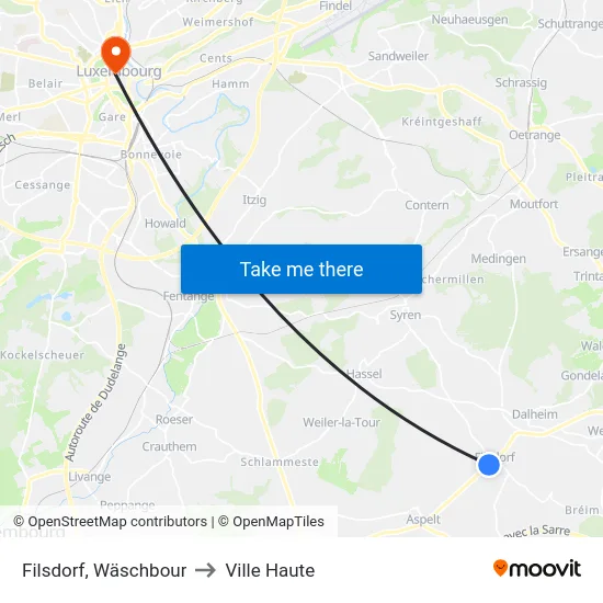 Filsdorf, Wäschbour to Ville Haute map