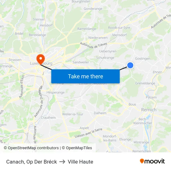 Canach, Op Der Bréck to Ville Haute map