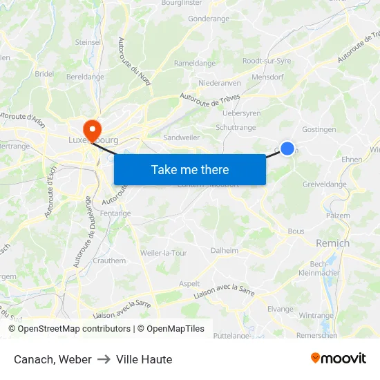 Canach, Weber to Ville Haute map