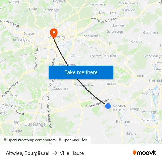 Altwies, Bourgässel to Ville Haute map