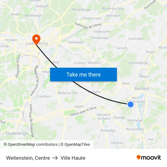 Wellenstein, Centre to Ville Haute map