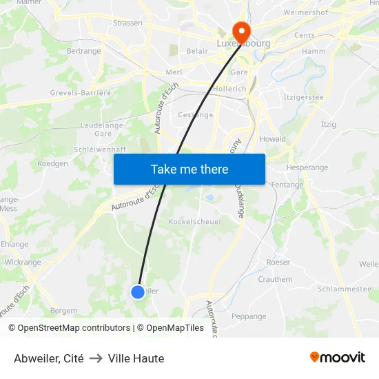 Abweiler, Cité to Ville Haute map