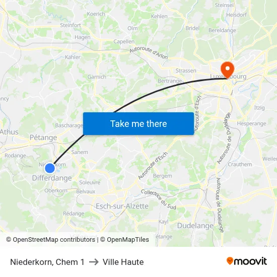 Niederkorn, Chem 1 to Ville Haute map