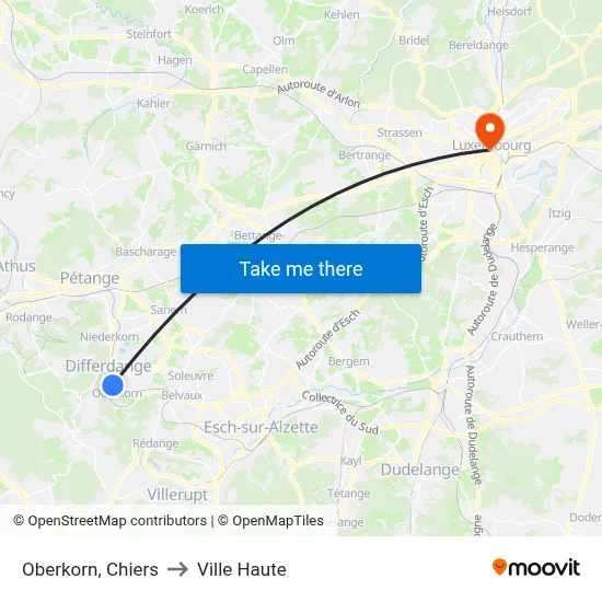 Oberkorn, Chiers to Ville Haute map