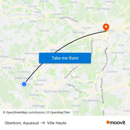 Oberkorn, Aquasud to Ville Haute map