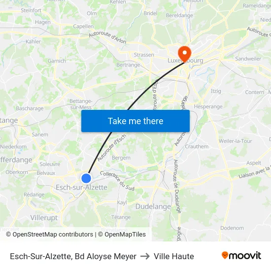 Esch-Sur-Alzette, Bd Aloyse Meyer to Ville Haute map