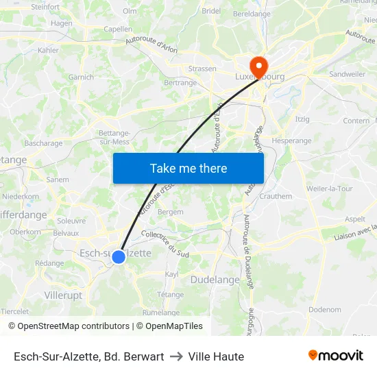 Esch-Sur-Alzette, Bd. Berwart to Ville Haute map