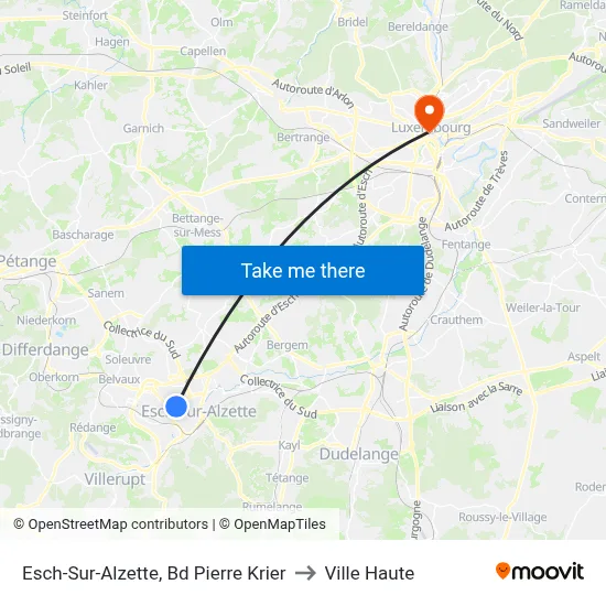 Esch-Sur-Alzette, Bd Pierre Krier to Ville Haute map