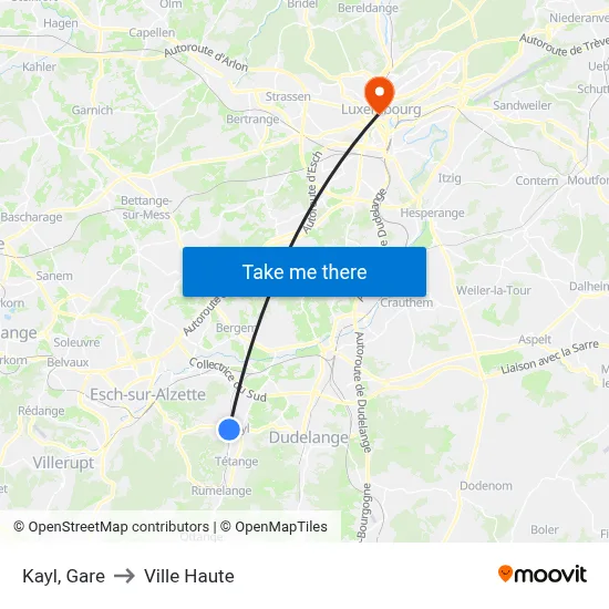 Kayl, Gare to Ville Haute map
