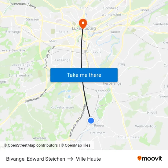 Bivange, Edward Steichen to Ville Haute map