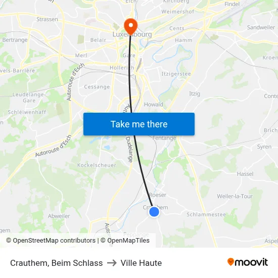 Crauthem, Beim Schlass to Ville Haute map