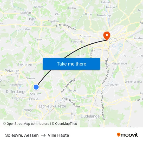 Soleuvre, Aessen to Ville Haute map