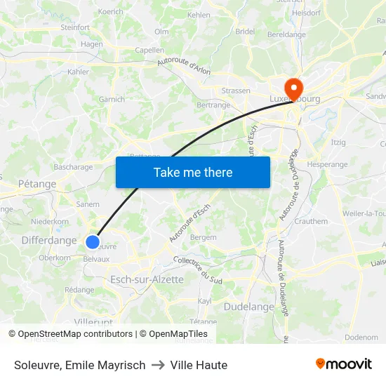 Soleuvre, Emile Mayrisch to Ville Haute map