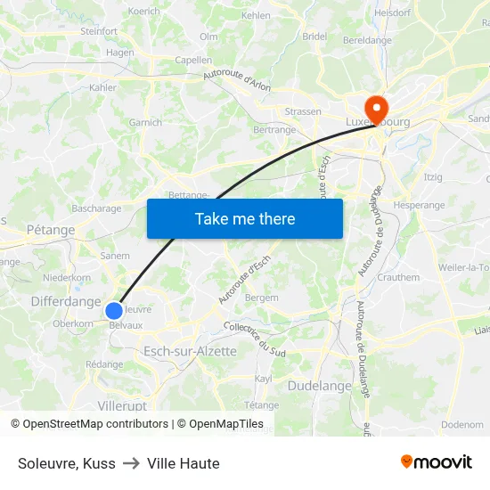 Soleuvre, Kuss to Ville Haute map