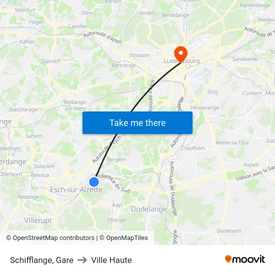 Schifflange, Gare to Ville Haute map
