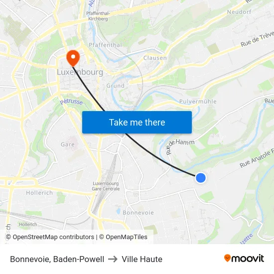 Bonnevoie, Baden-Powell to Ville Haute map