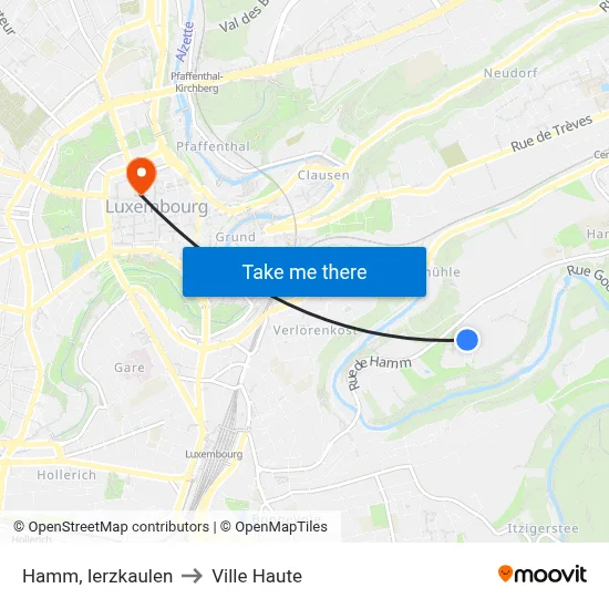 Hamm, Ierzkaulen to Ville Haute map