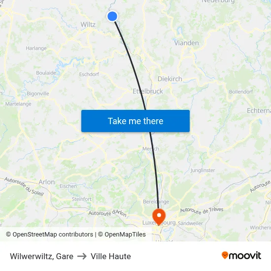 Wilwerwiltz, Gare to Ville Haute map