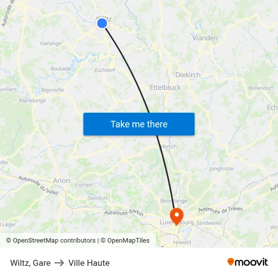 Wiltz, Gare to Ville Haute map