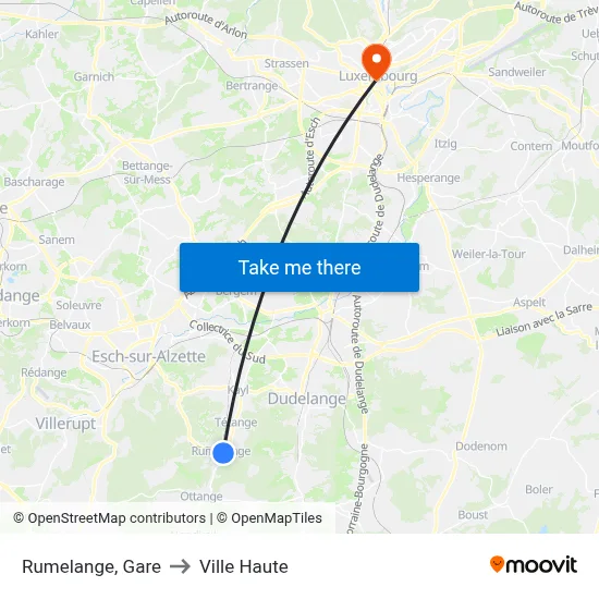 Rumelange, Gare to Ville Haute map