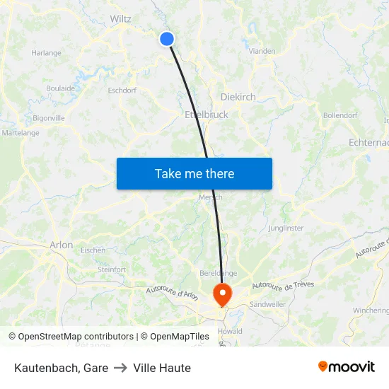 Kautenbach, Gare to Ville Haute map