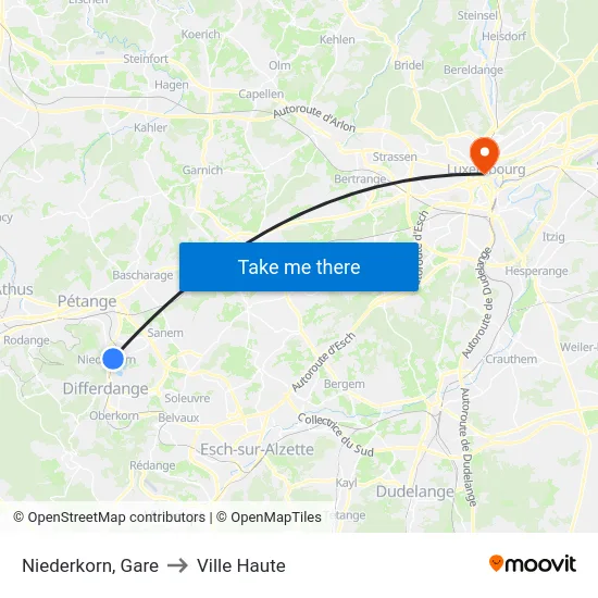 Niederkorn, Gare to Ville Haute map
