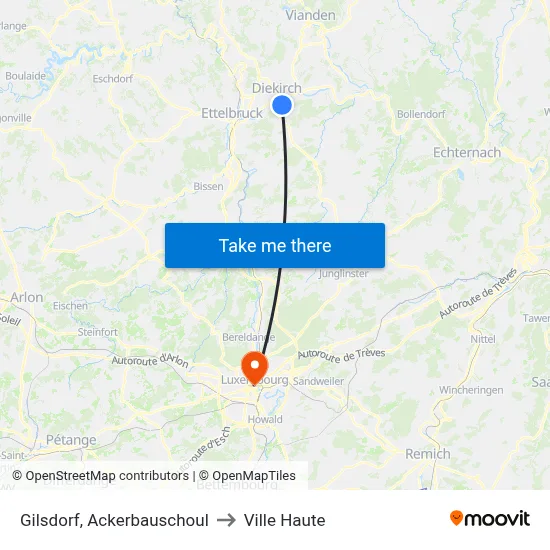 Gilsdorf, Ackerbauschoul to Ville Haute map