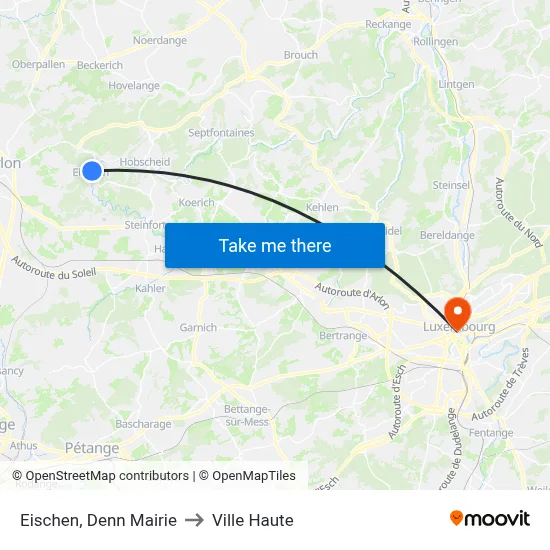 Eischen, Denn Mairie to Ville Haute map