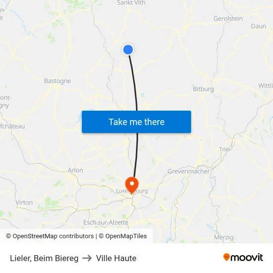 Lieler, Beim Biereg to Ville Haute map