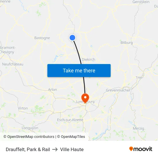 Drauffelt, Park & Rail to Ville Haute map