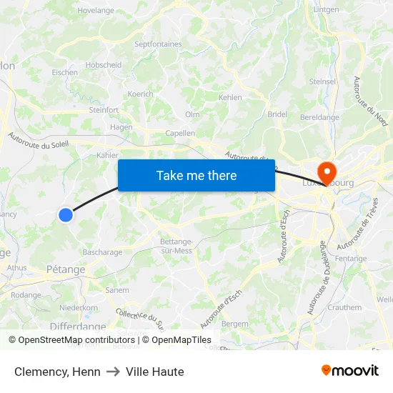 Clemency, Henn to Ville Haute map