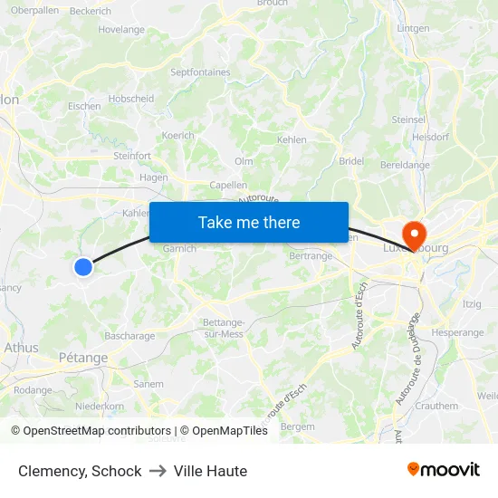 Clemency, Schock to Ville Haute map