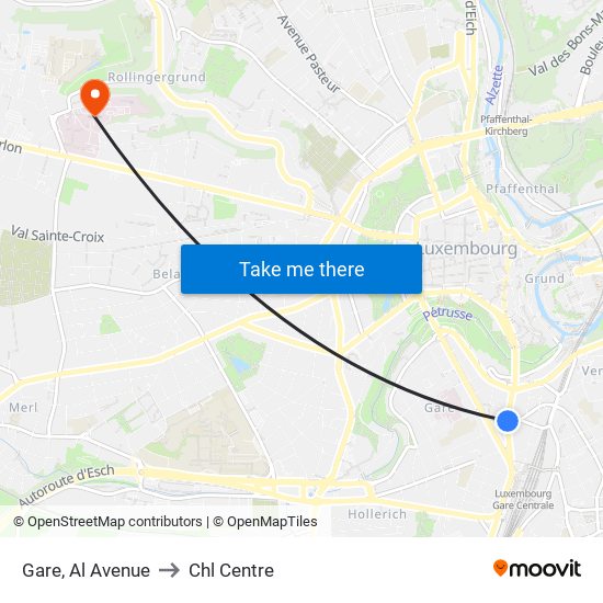 Gare, Al Avenue to Chl Centre map